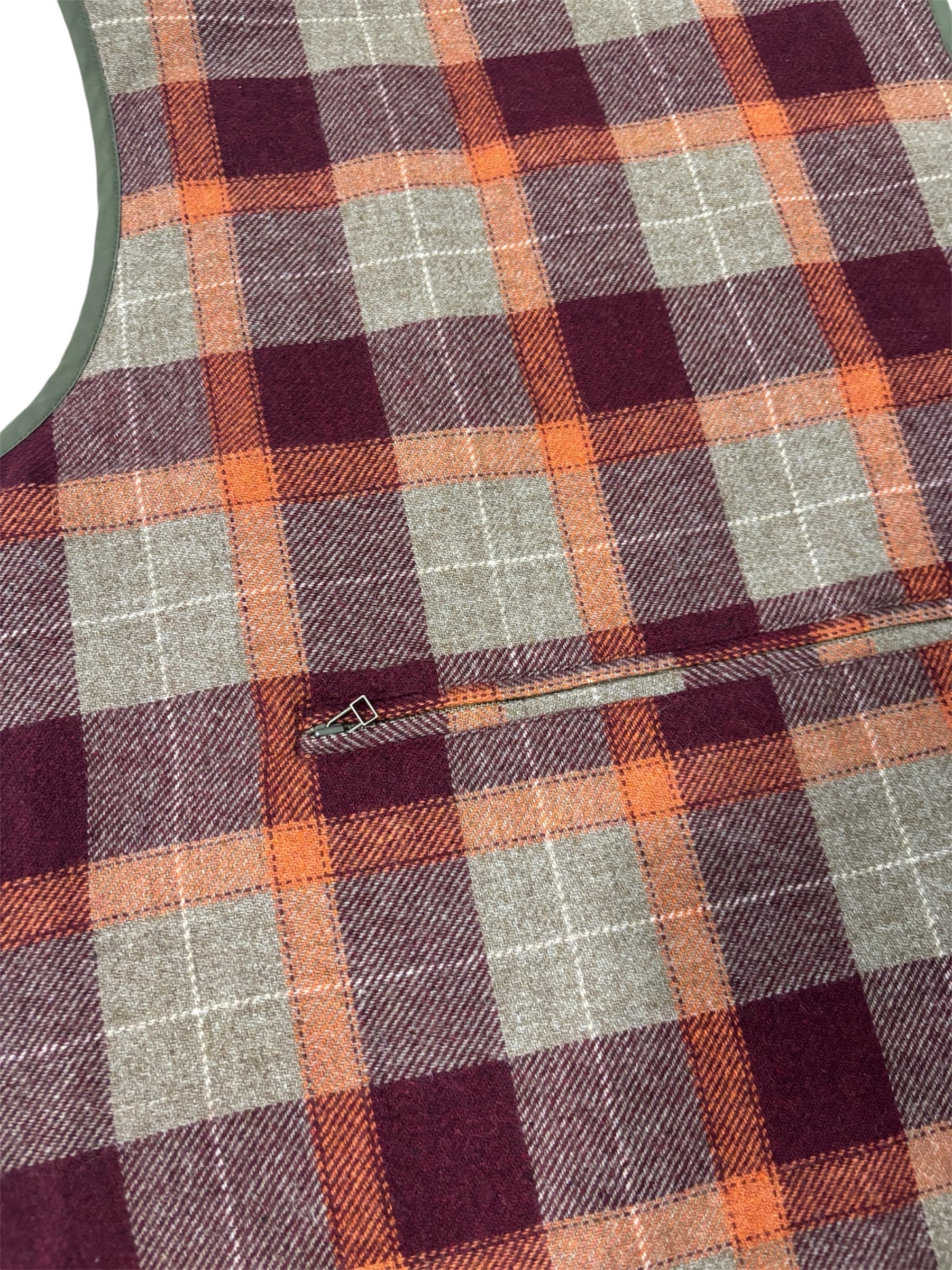 PWA】REFINE-WOOL CHK RV VEST - OLIVE | standlobby