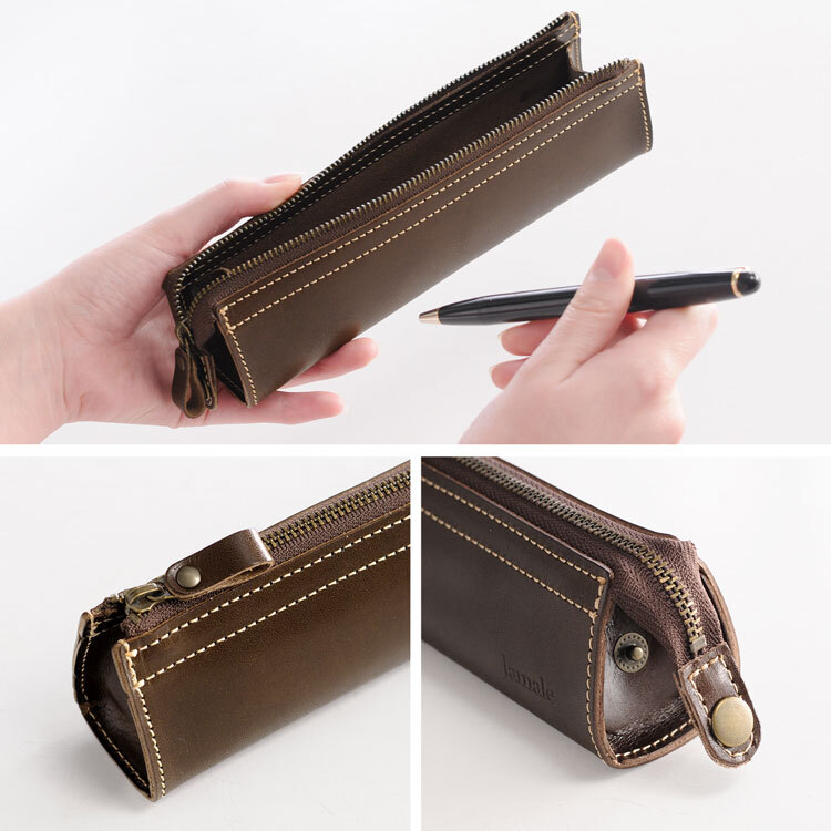 名入れ 可能】本革 ペンケース Jamale 日本製 栃木レザー レディース